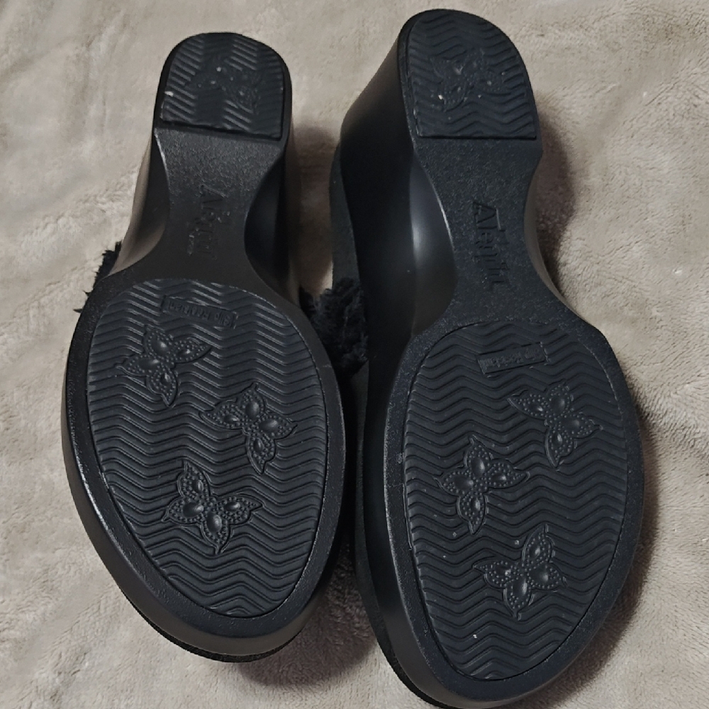 Alegria Isabelle Black Beauty Mules Women's Fur-Lined Shoes size 38/7.5-8 - Picture 7 of 11